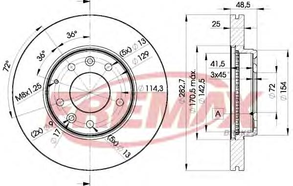 BD3269 Fremax disco do freio dianteiro