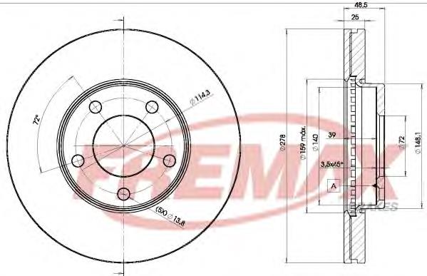 BD3272 Fremax disco do freio dianteiro