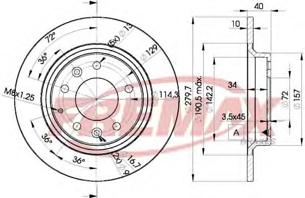 BD3268 Fremax disco do freio traseiro