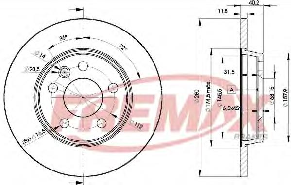 BD3111 Fremax disco do freio traseiro