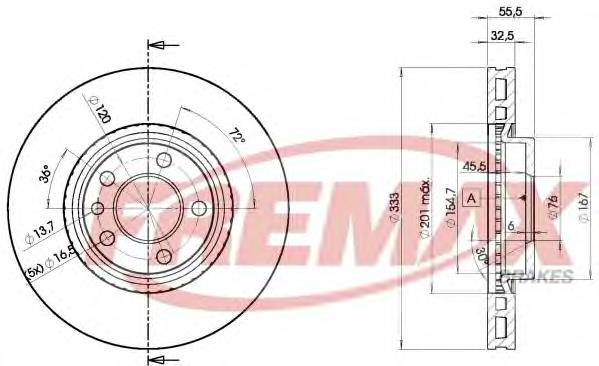 BD3020 Fremax disco do freio dianteiro