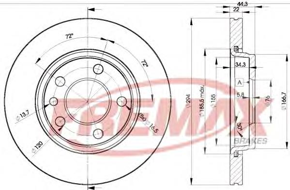 BD3021 Fremax disco do freio traseiro