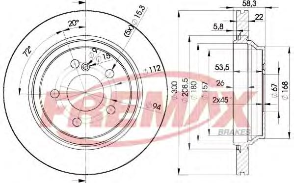 BD3053 Fremax disco do freio traseiro