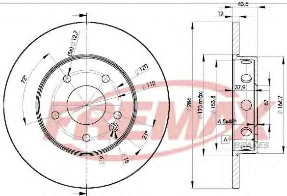 BD3180 Fremax disco do freio dianteiro