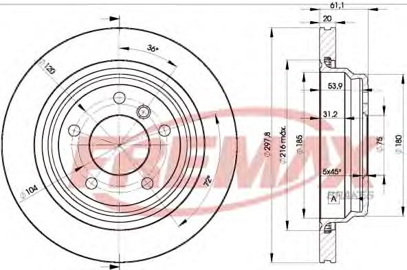 BD3153 Fremax disco do freio traseiro