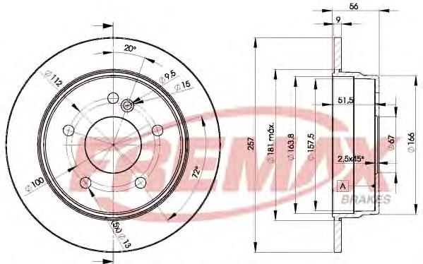 bd-3181 Fremax disco do freio traseiro