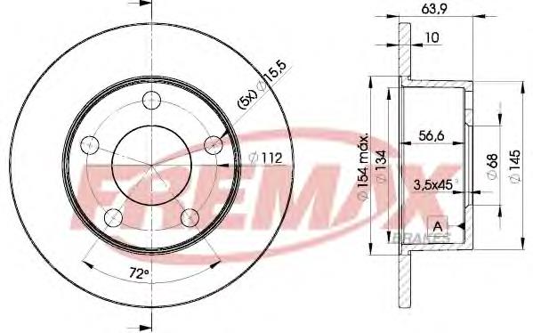 BD4060 Fremax disco do freio traseiro