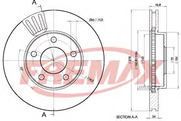 BD4093 Fremax disco do freio dianteiro