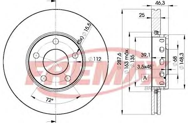 BD4063 Fremax disco do freio dianteiro