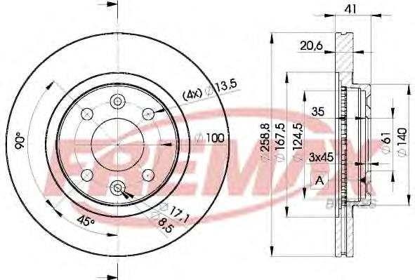 BD3550 Fremax disco do freio dianteiro