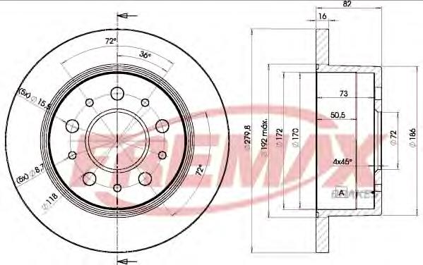 BD3806 Fremax disco do freio traseiro