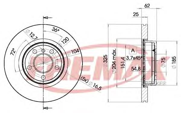 BD2217 Fremax disco do freio dianteiro