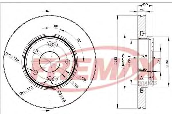 BD-2234 Fremax disco do freio dianteiro