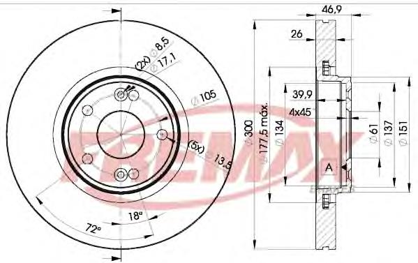 BD2235 Fremax disco do freio dianteiro