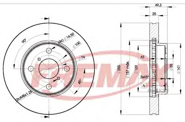 BD2100 Fremax disco do freio dianteiro