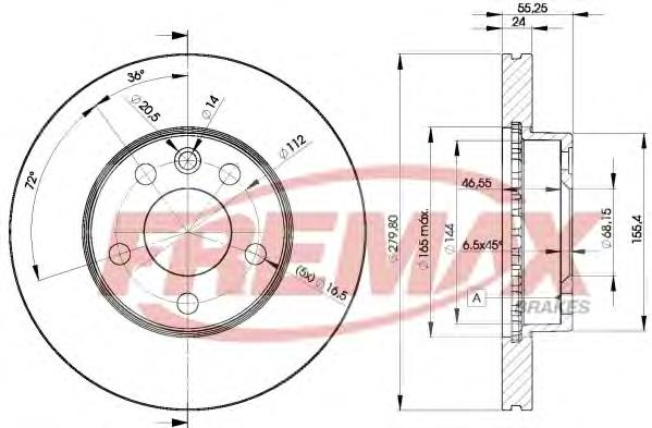 BD3015 Fremax disco do freio dianteiro