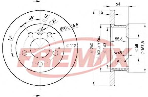 BD3013 Fremax disco do freio dianteiro