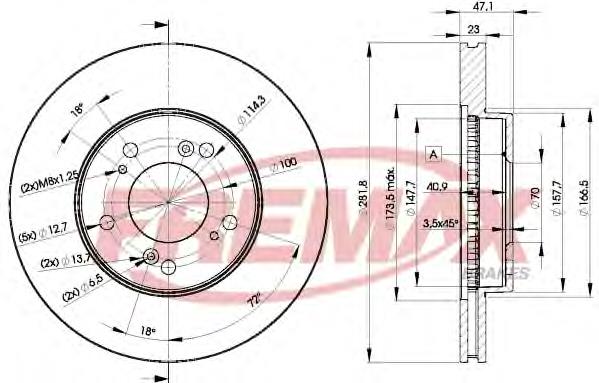 BD 2586 Fremax disco do freio dianteiro