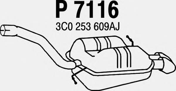 P7116 Fenno silenciador, parte traseira