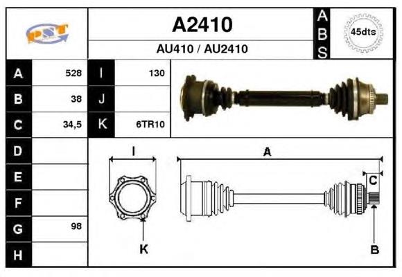 Привод передний левый VAG 8D0407453CX цена, от 780.03 USD