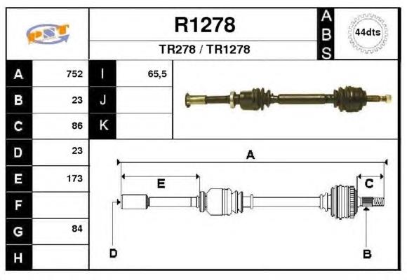 Купить 7700106265 Renault (RVI) Вал приводной правый
