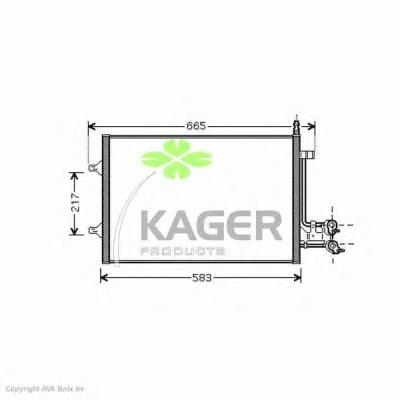 945980 Kager радиатор кондиционера