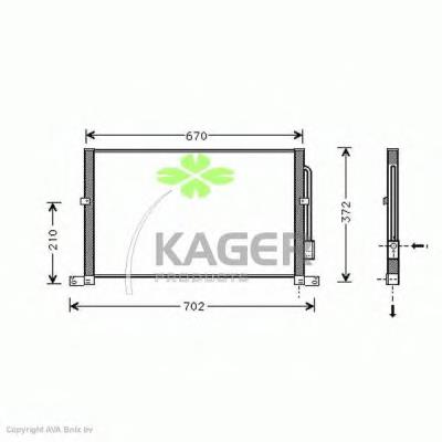 Радиатор кондиционера 945114 Kager