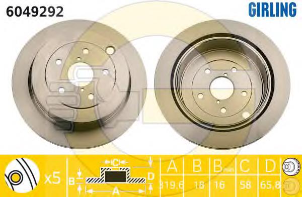 6049292 Girling disco do freio traseiro