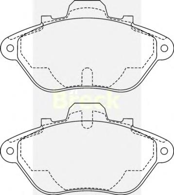 21298 00 701 10 Breck sapatas do freio dianteiras de disco