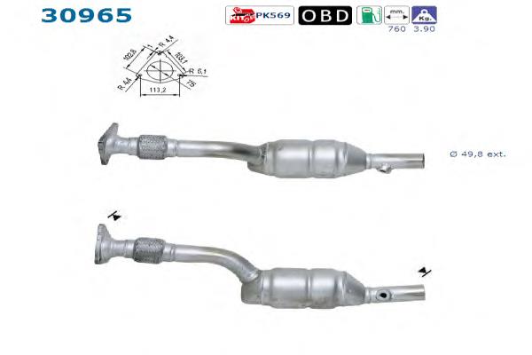 30965 AS/Auto Storm tubo de admissão dianteiro (calças do silenciador)