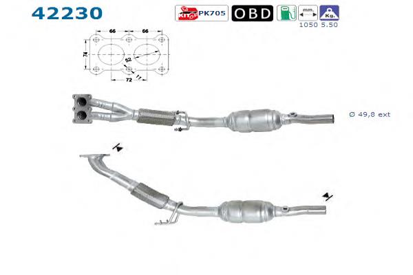 42230 AS/Auto Storm silenciador, parte dianteira