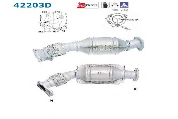 Convertidor - catalisador 42203D AS/Auto Storm