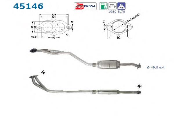 45146 AS/Auto Storm silenciador, parte dianteira