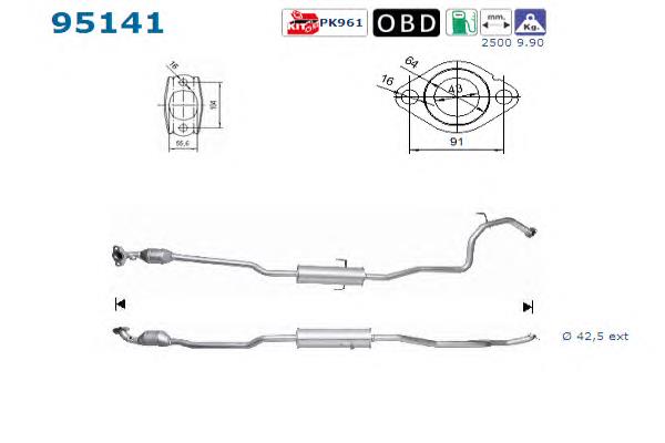 95141 AS/Auto Storm silenciador, parte traseira