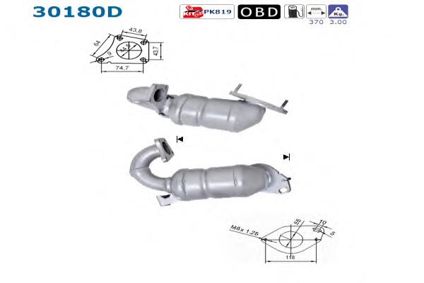 Convertidor - catalisador 30180D AS/Auto Storm