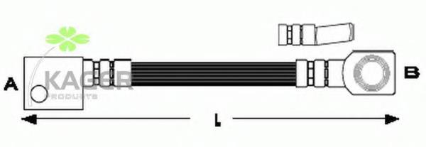 38-0522 Kager mangueira do freio dianteira esquerda