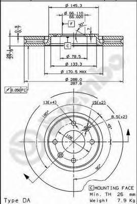 BDR186520 Open Parts disco do freio dianteiro