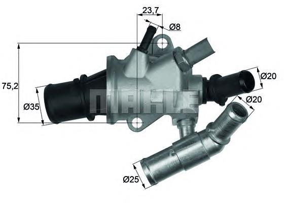 Caixa do termostato TI17588 Mahle Original