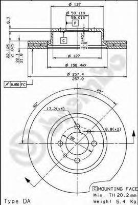 BS7946 Breco disco do freio dianteiro