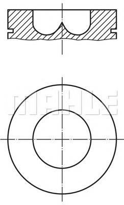 Поршень в комплекте на 1 цилиндр, 3-й ремонт (+0,60) 0080502 Mahle Original