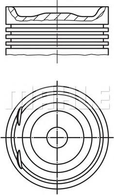 55558208 Peugeot/Citroen pistão do kit para 1 cilindro, 2ª reparação ( + 0,50)