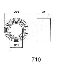 Rolo de reguladora de tensão da correia do mecanismo de distribuição de gás Subaru Legacy 2 BD, BG