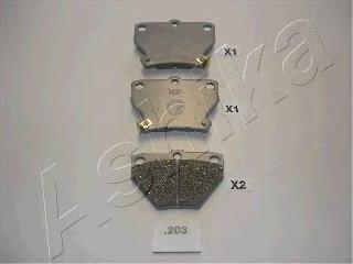 Задние дисковые колодки Ashika 5102203