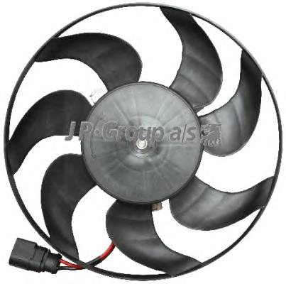 1199101880 JP Group ventilador elétrico de esfriamento montado (motor + roda de aletas direito)