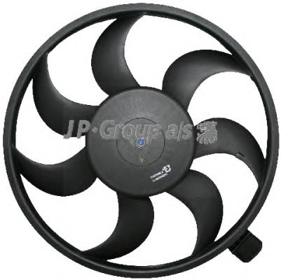 1199106080 JP Group ventilador elétrico de esfriamento montado (motor + roda de aletas direito)