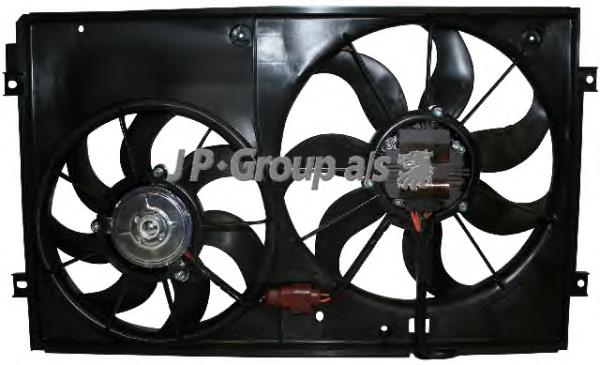 1199106600 JP Group ventilador elétrico de esfriamento montado (motor + roda de aletas esquerdo)