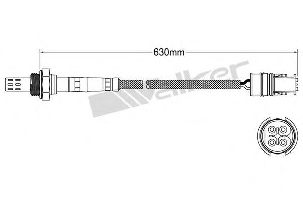 25024387 Walker sonda lambda, sensor esquerdo de oxigênio até o catalisador