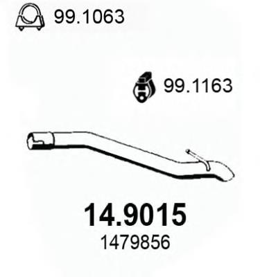 Silenciador, parte traseira 149015 Asso