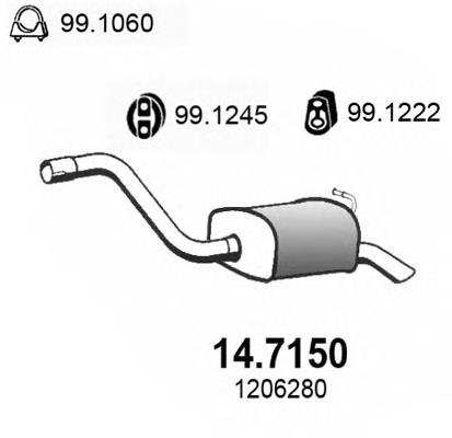 14.7150 Asso silenciador, parte central