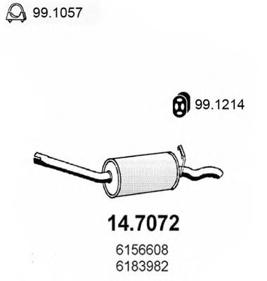 14.7072 Asso silenciador, parte traseira